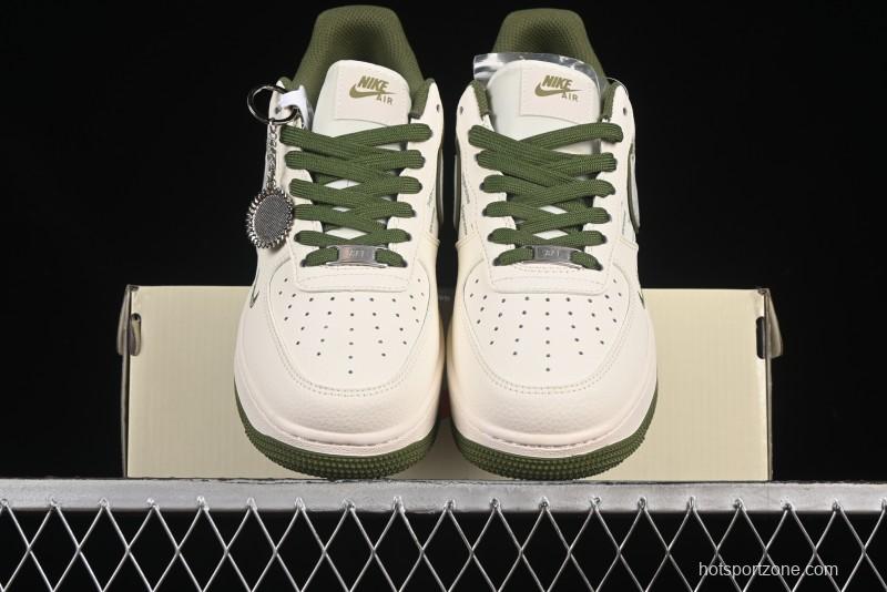 Nike Air Force 1 '07 Low Supreme Collaboration Military Green Multi Swoosh Casual Sneakers - XX3168-148