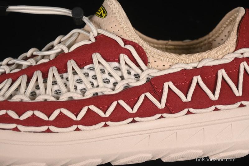 Keen Uneek Flat-M Woven Elastic Strap Outdoor Water Sports Sandals - 1014097 RED