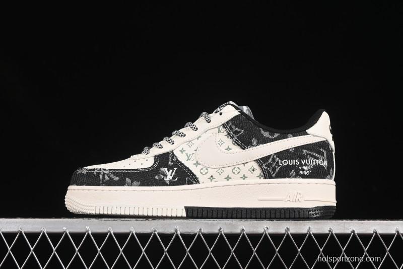 Nike Air Force 1 '07 Low LV Collaboration Double Print Denim Casual Sneakers - YX5066-317