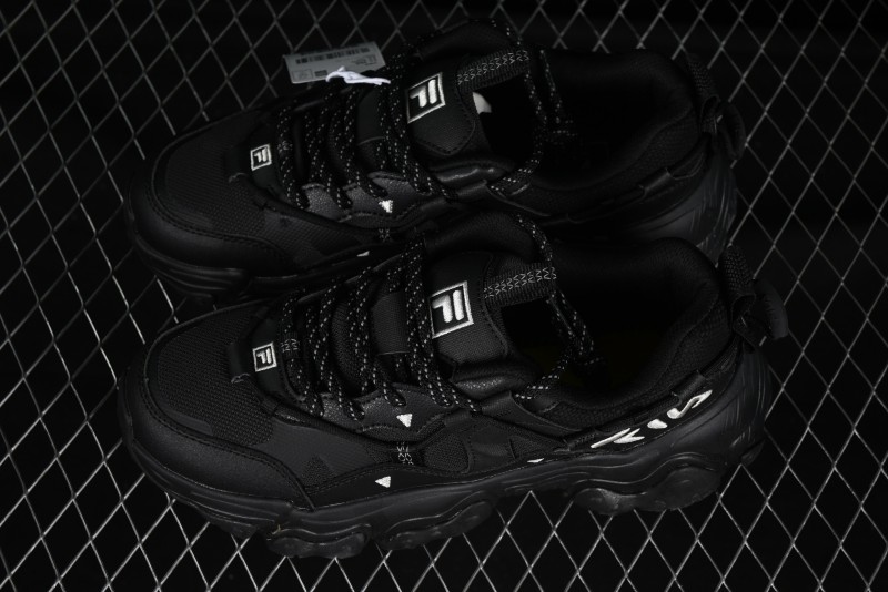 Fila Heritage Fluid Cat Paw 5.0 Retro Dad Shoes with Lace-Up Design - F12M412105FBK