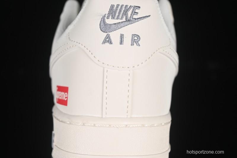 Nike Air Force 1 '07 Low Supreme Collaboration Dual-Tone Grey Print Casual Sneakers - HH7518-077