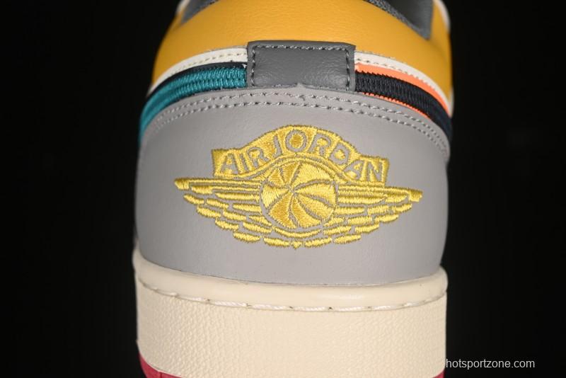 Nike Air Jordan 1 Low AJ1 Mismatched Swoosh Casual Sneakers - HV4511-133