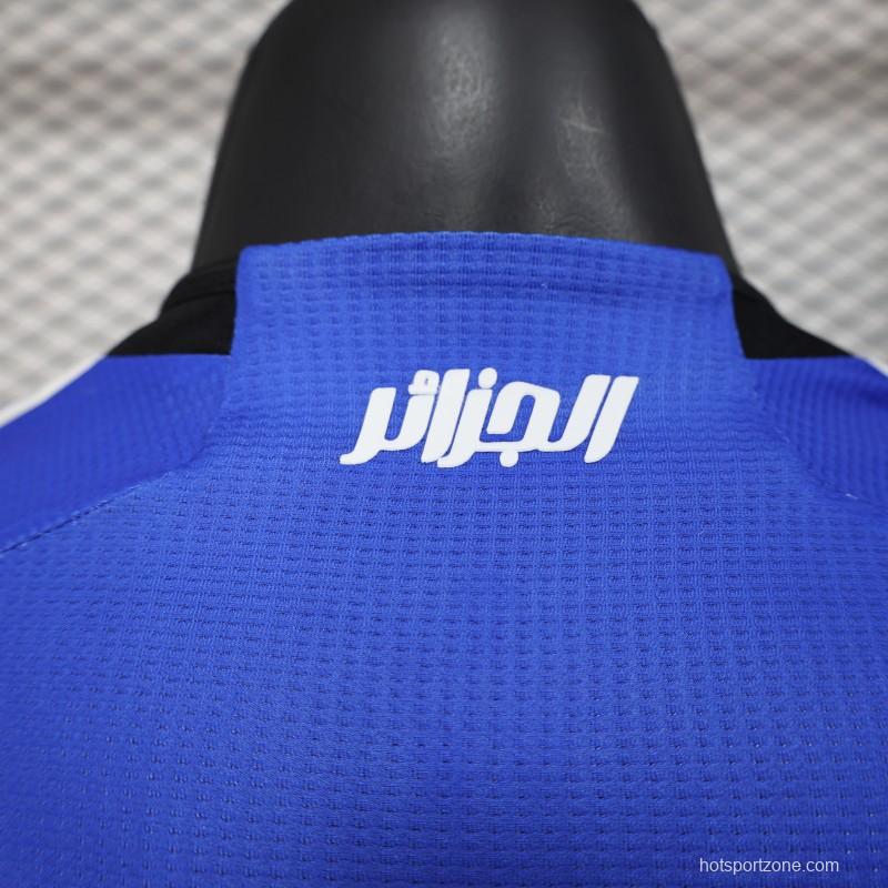 Player Version 2025 Algeria Blue with Arabic Sponsor Jersey