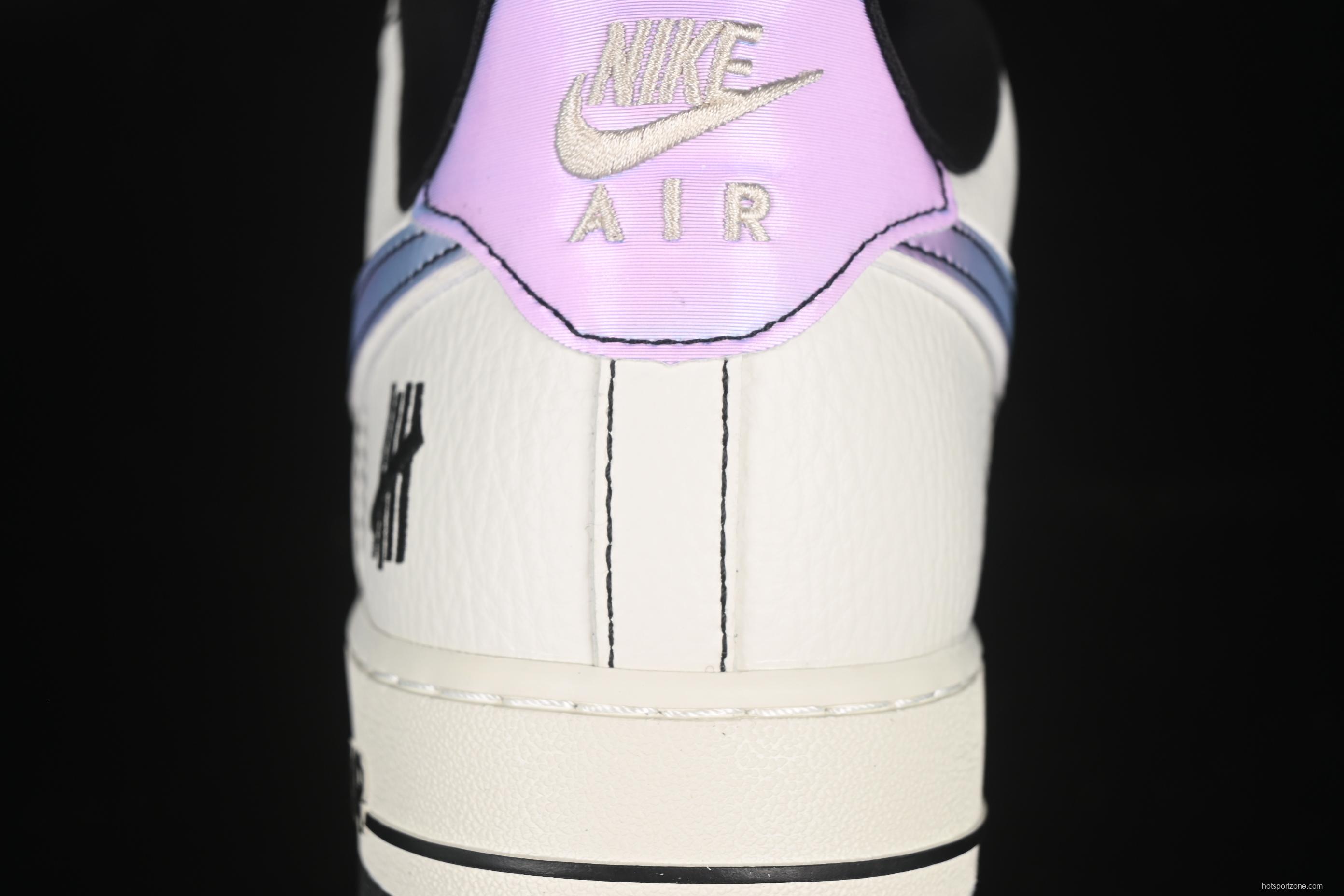 Nike Air Force 1'07 Low UN Collaboration Casual Sneakers in Black White Purple - SC9207-528