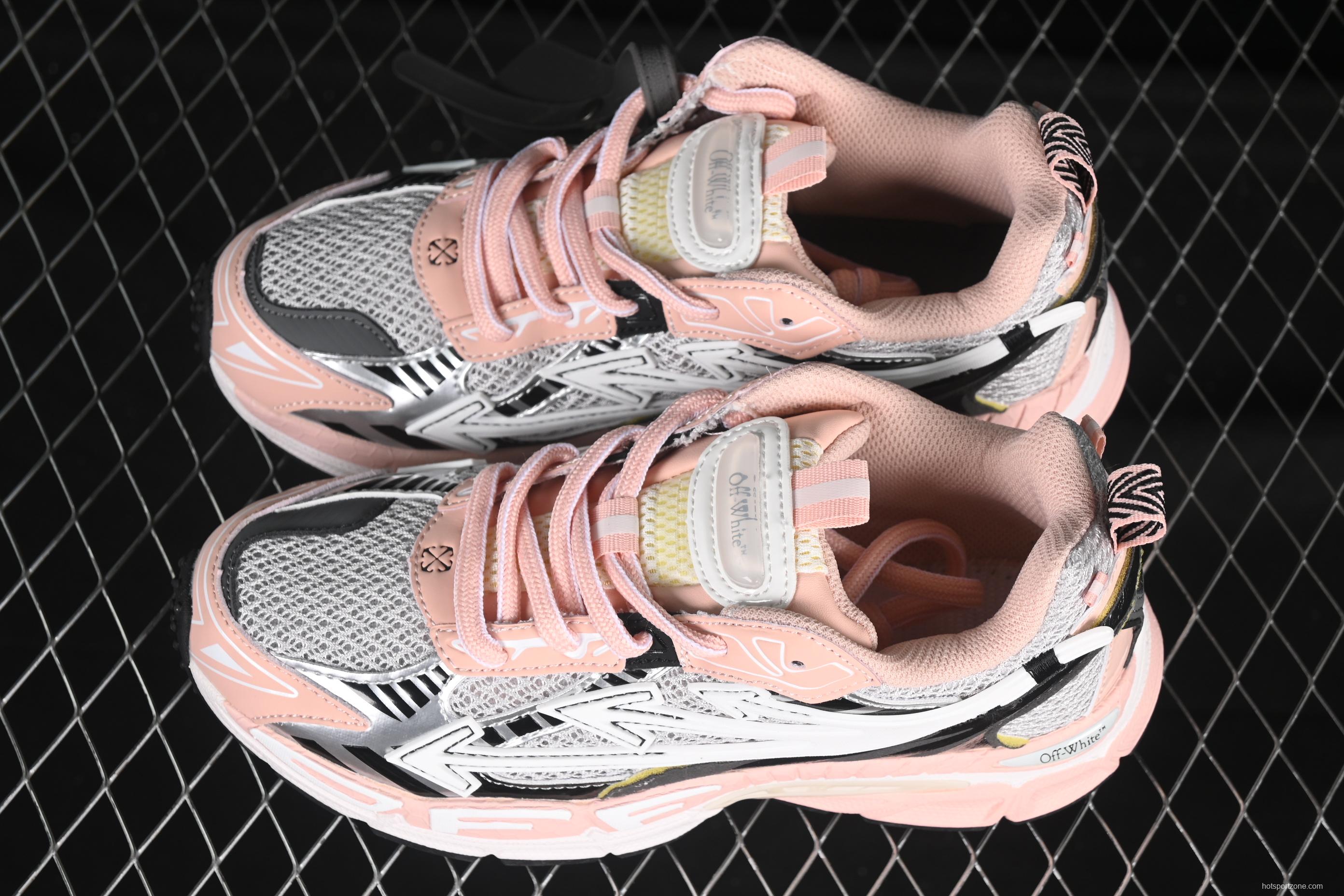 Off-White Be Right Low-Top Lifestyle Sneakers in Silver Pink - C.D4