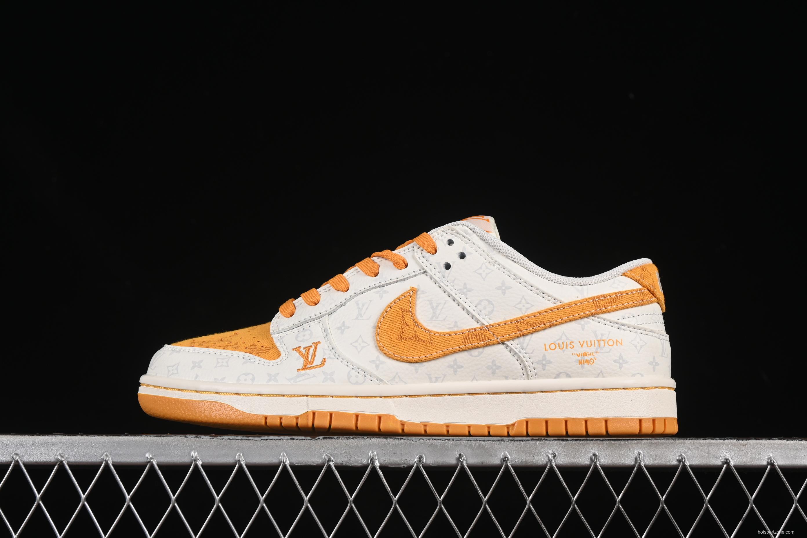 Nike SB Dunk Low LV Collaboration Beige Denim Anniversary High-End Custom Low-Top Casual Skate Shoes - SC9772-803