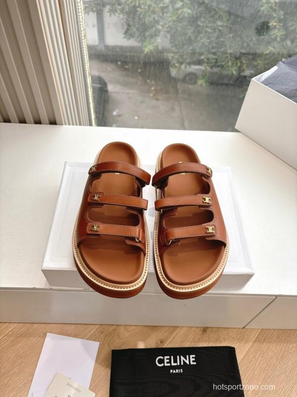 2025 CELINE Brown Leather Sandals