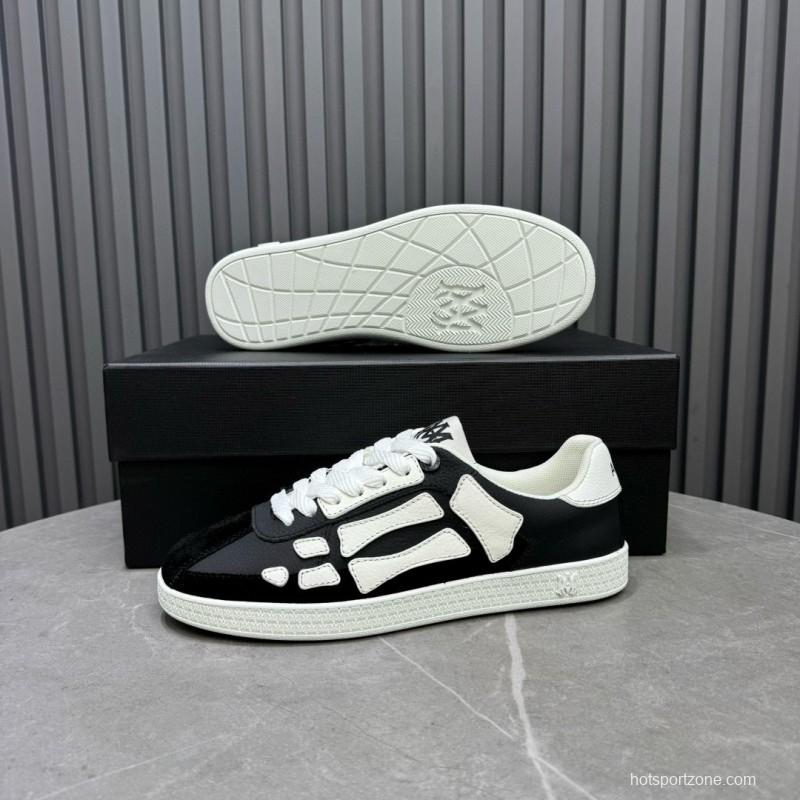 2024 Unisex Amiri Black White Leather Sneakers MJ00300