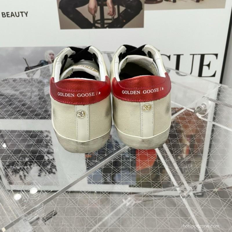 2025 Women GGDB White Red Leather Star Sneakers