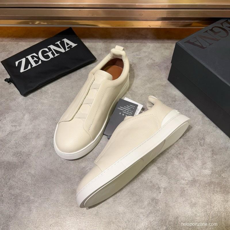 2024 Men ZEGNA White Leather Sneakers MJ00280