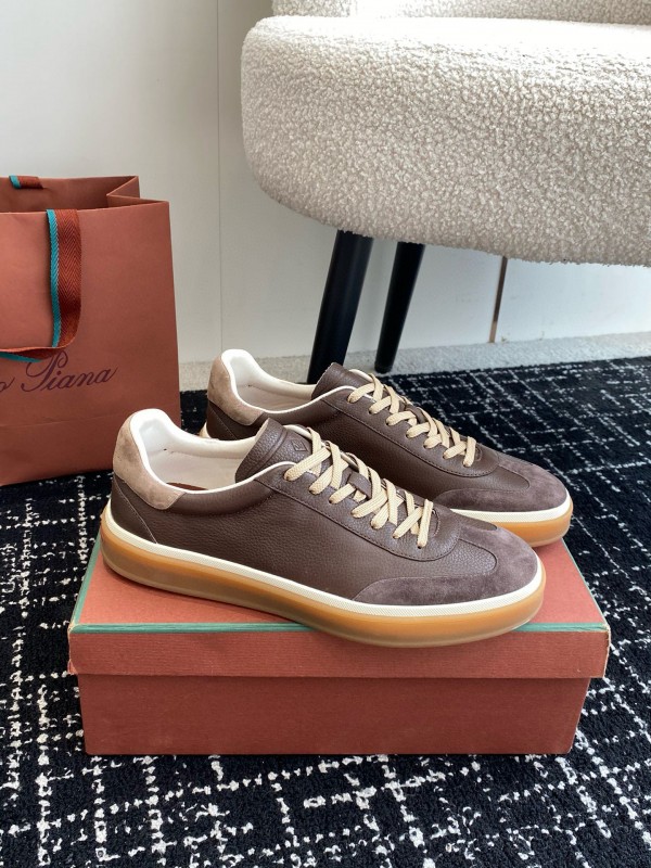 2024 Unisex LP Brown Taupe Leather Plimsolls MJ00320