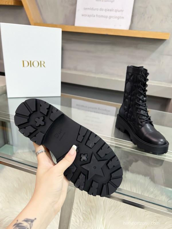 2024 Women Dior black leather boots MJ00430