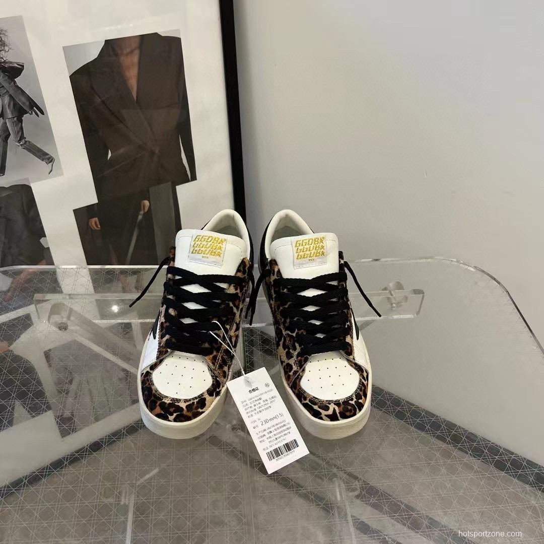 2024 Women GGDB White Leopard Leather Sneakers MJ00260