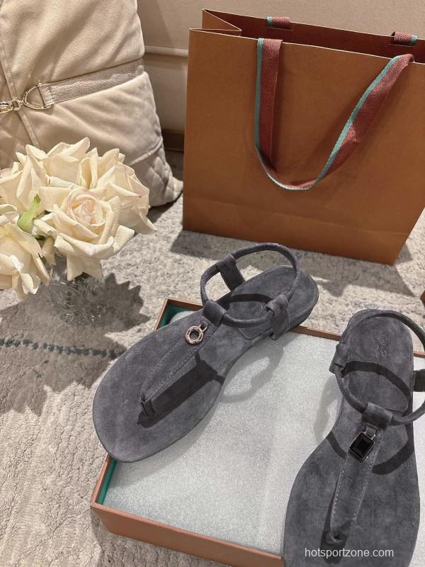 2025 LP Gray Suede Sandals