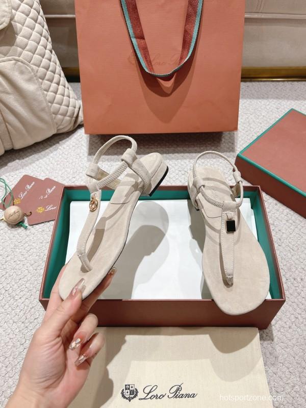 2025 Women LP Beige Suede Slippers LY00325