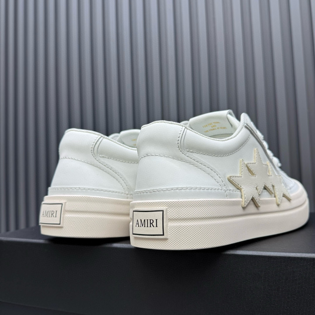 2024 Unisex Amiri White Leather Sneakers MJ00300