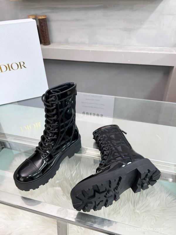 2024 Women Dior Black Leather Boots MJ00430