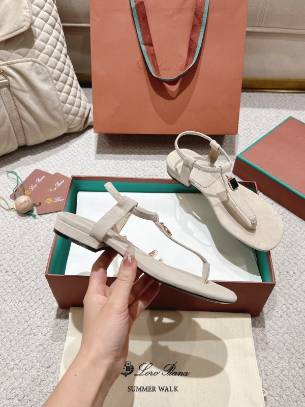 2025 Women LP Beige Suede Sandals LY00360