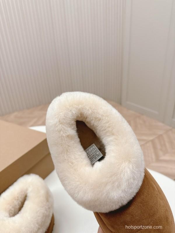2024 UGG Chestnut Suede Sheepskin Slippers MJ00280