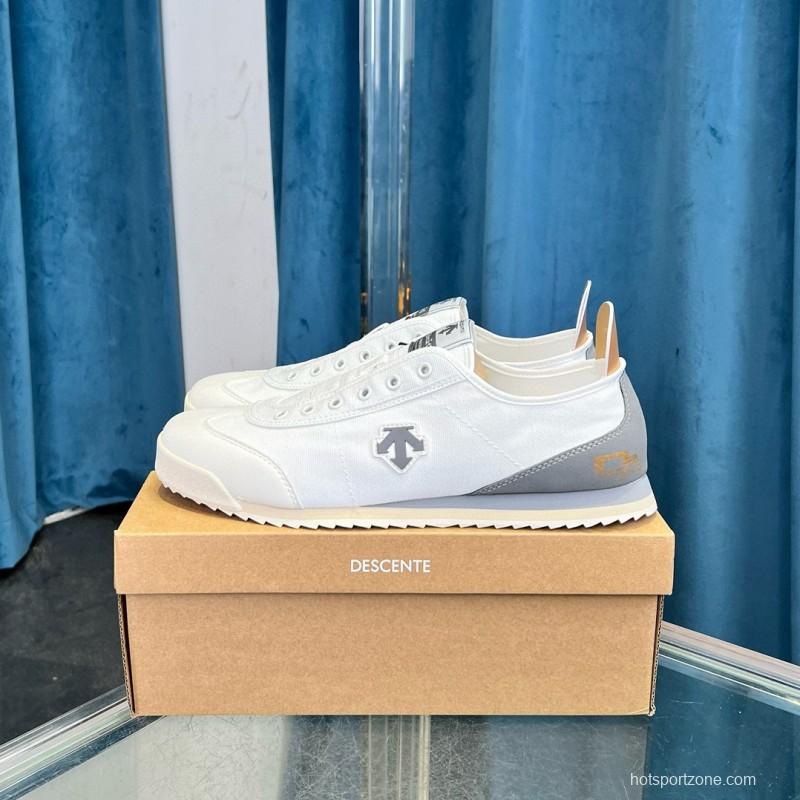2024 Unisex Descente White Grey Canvas Plimsolls MJ00280