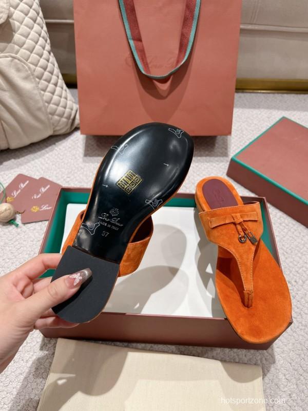 2025 Slippers LP Orange Suede Slippers LY00250