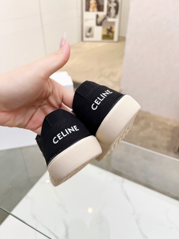 2025 Women Celine Black Canvas Sneakers LY00210