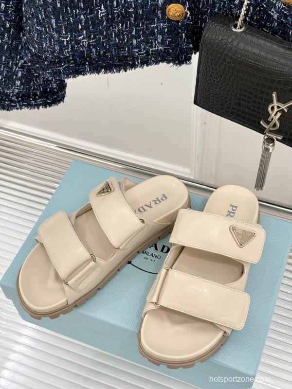 2025 Slippers Prada Beige Lambskin Slippers