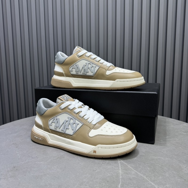 2025 Unisex Amiri Beige White Leather Sneakers MJ00360