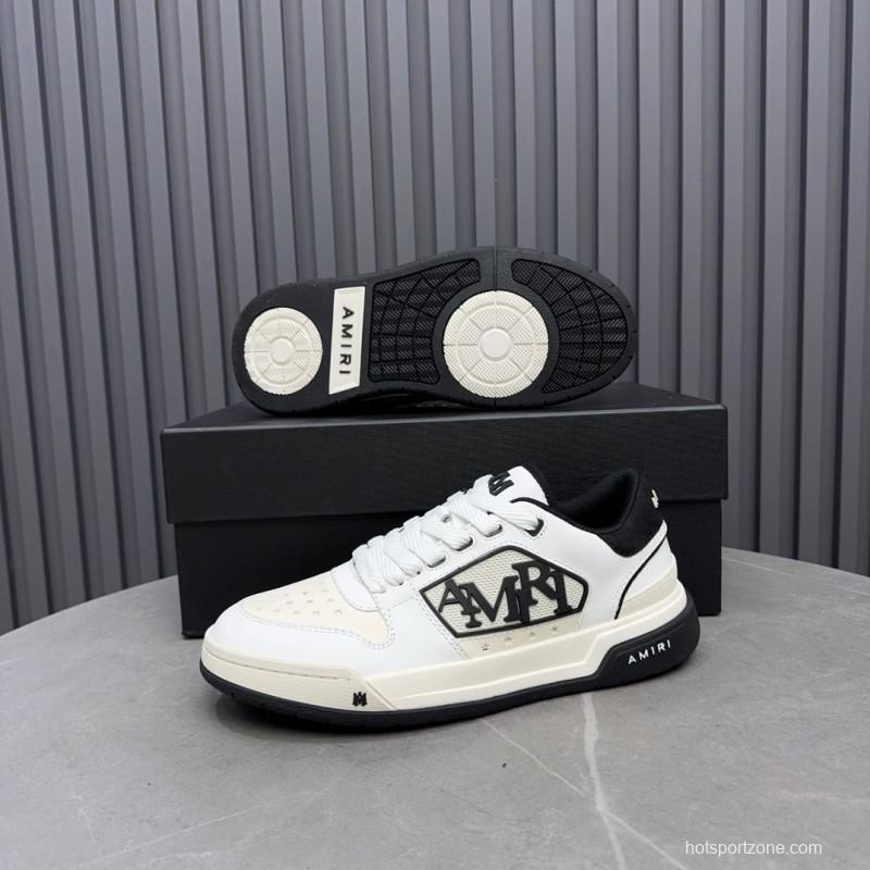 2025 Unisex Amiri White Black Leather Sneakers MJ00360