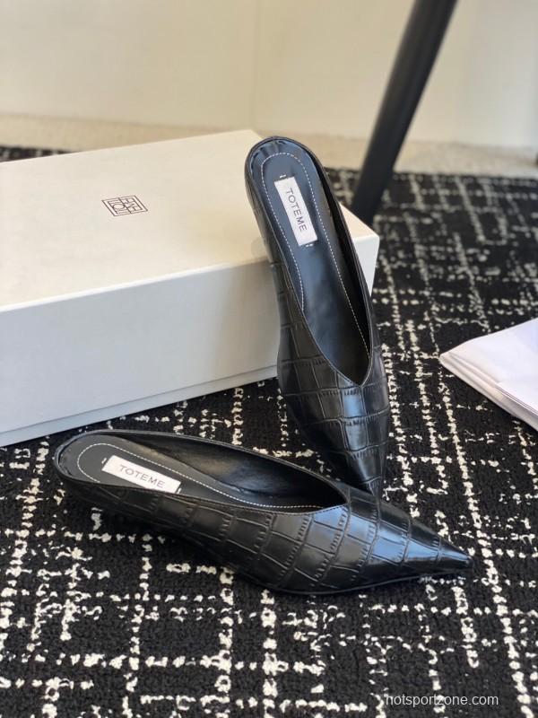 2025 Women Toteme Black Leather Mules