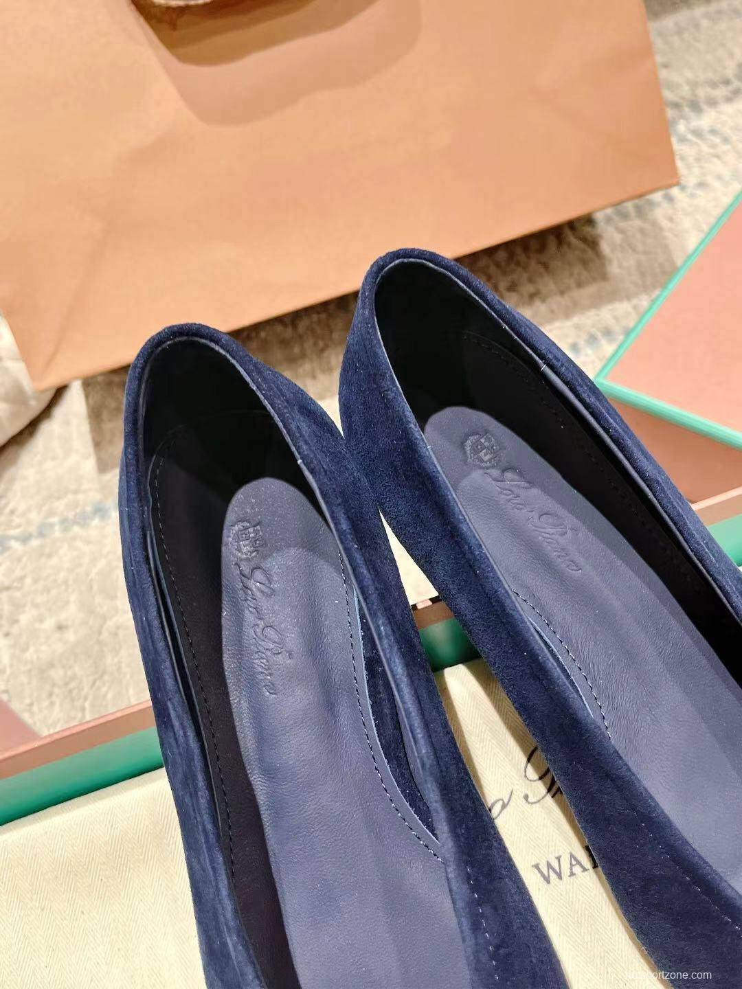 2025 Women LP Navy Suede Ballet Flats