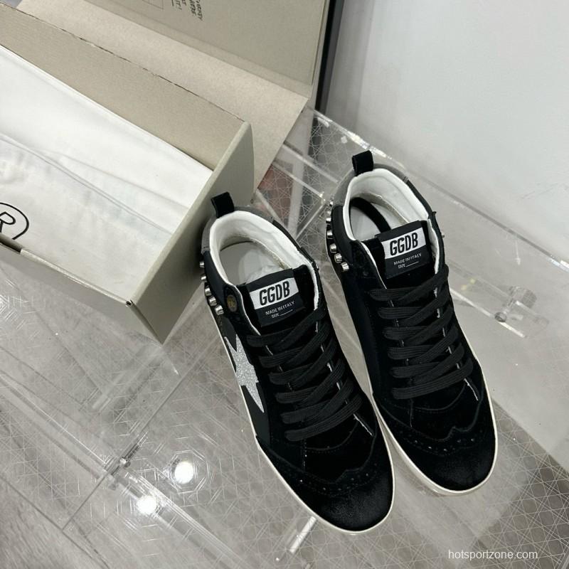 2024 Unisex GGDB Black Silver Suede Leather High Top Sneakers MJ00300