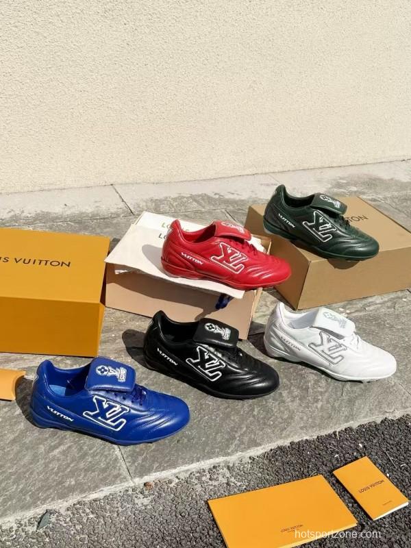 2025 Unisex Louis Vuitton Green Leather Sneakers MJ00380