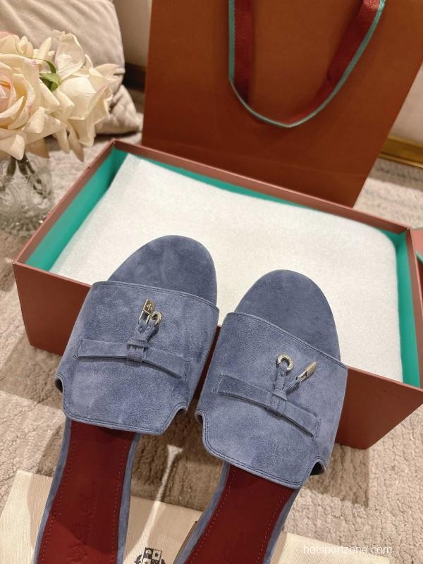 2025 Slippers LP Blue Suede Slippers LY00270