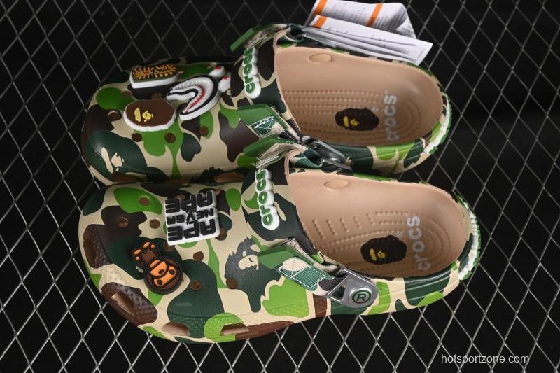 Bape x Crocs Classic Clog Camouflage Print Comfortable Versatile Clog - B.D4