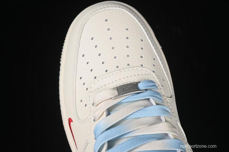 Nike Air Force 1 '07 Low Supreme Collaboration Two-Tone Beige Blue Casual Skate Shoes - XX3168-179
