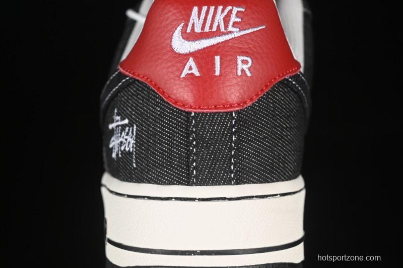Nike Air Force 1'07 Low Stussy Collaboration Dark Grey Woven Casual Sneakers - LW9279-002