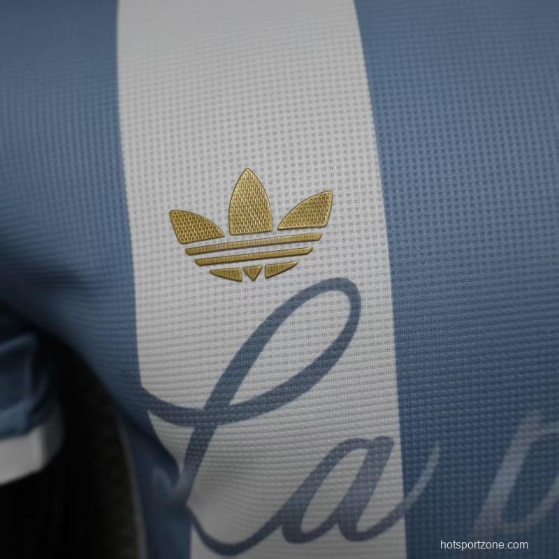 Player Version 2025 Argentina Blue with Messi Celebration Print Jersey