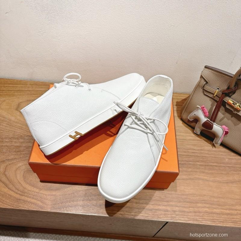 2025 Unisex H White Leather Classic Boots AS00380