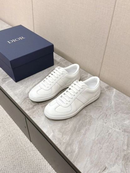 2025 Unisex Dior Black White Grey Leather Suede Sneakers Matchpoint KFY00300