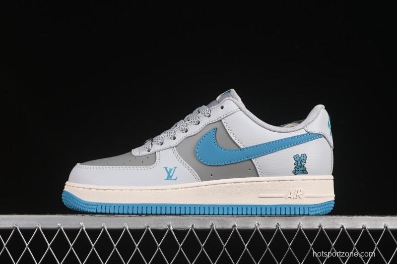 Nike Air Force 1 '07 Low LV Collaboration Gray Blue Sole Casual Sneakers - JJ2508-704