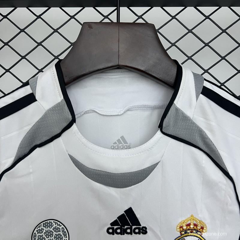 Retro 06/07 Kids Real Madrid Home Size 16-28 Jersey