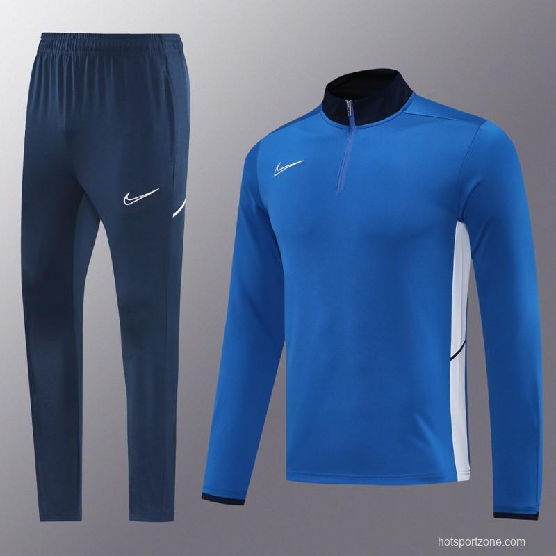 2025 Nike Blue Full Hoodie Zipper Jacket +Long Pants