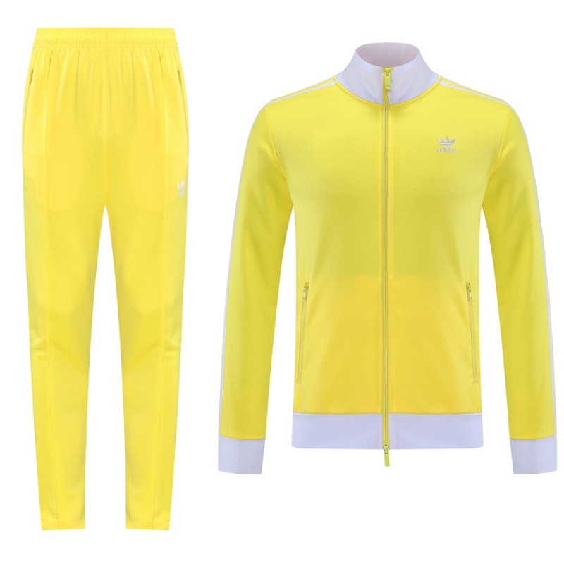 2025 Adidas Original Yellow Full Hoodie Zipper Jacket +Long Pants