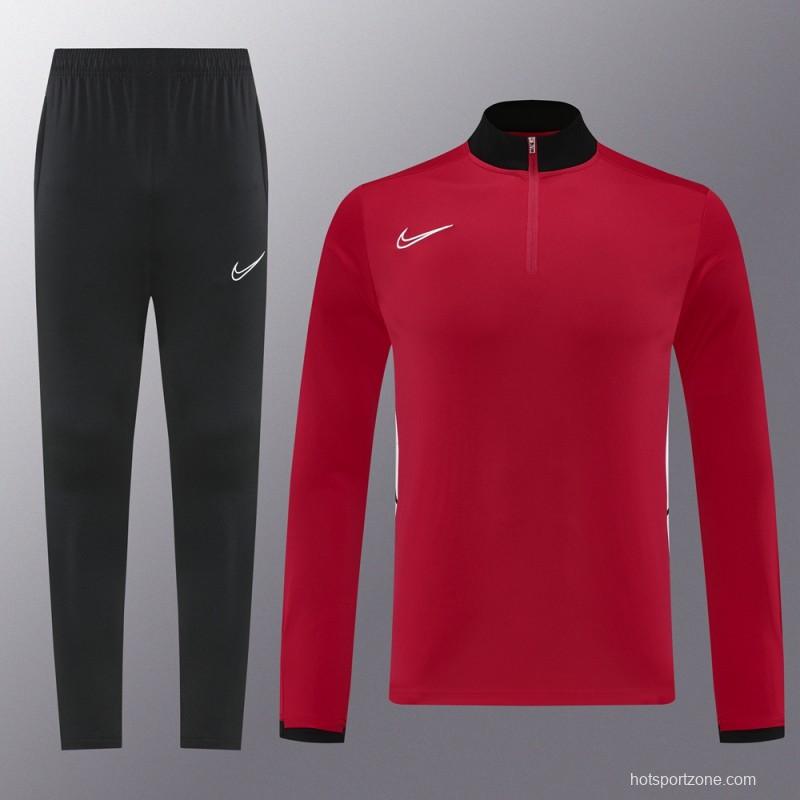 2025 Nike Red Full Hoodie Zipper Jacket +Long Pants