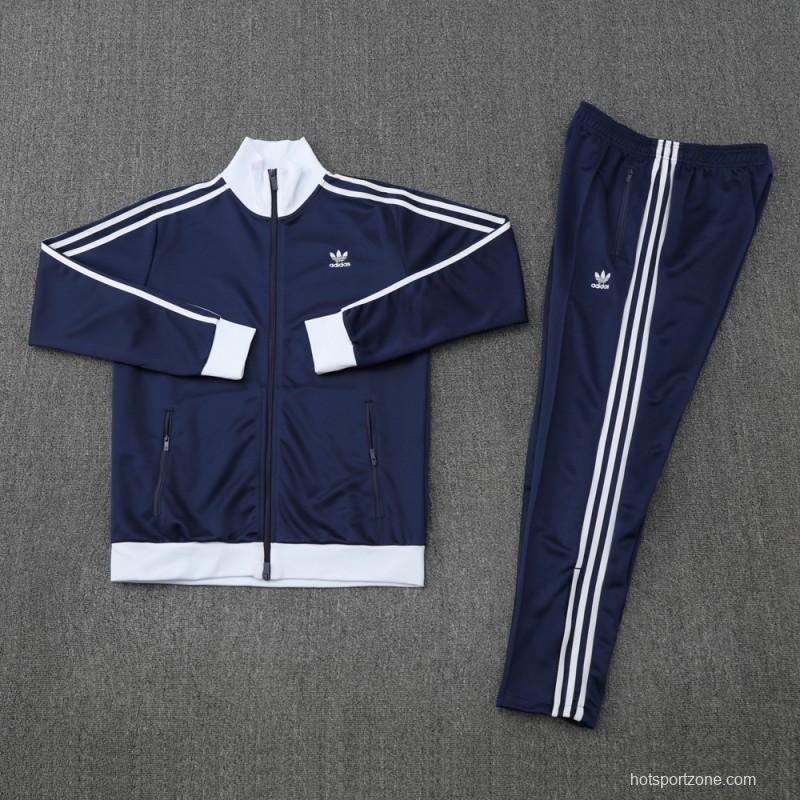 2025 Adidas Original Navy Full Hoodie Zipper Jacket +Long Pants