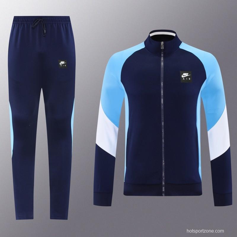 2025 NIKE Light Blue/Navy Full Zipper Jacket +Long Pants