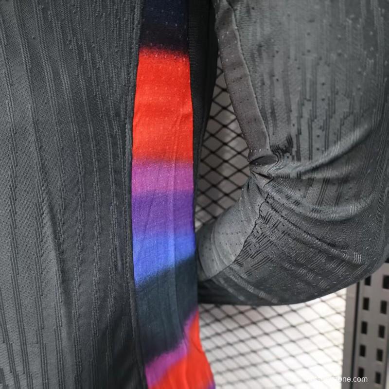 Player Version 2025 England Away Black Long Sleeve Jersey