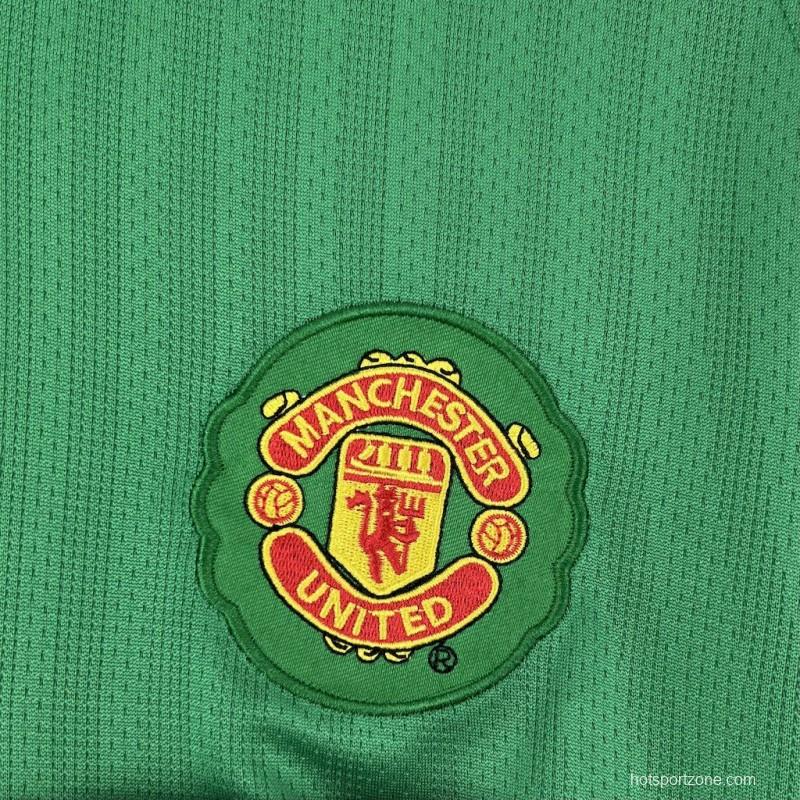 2007/08 Manchester United Green Goalkeeper Long Sleeves Retro Jersey