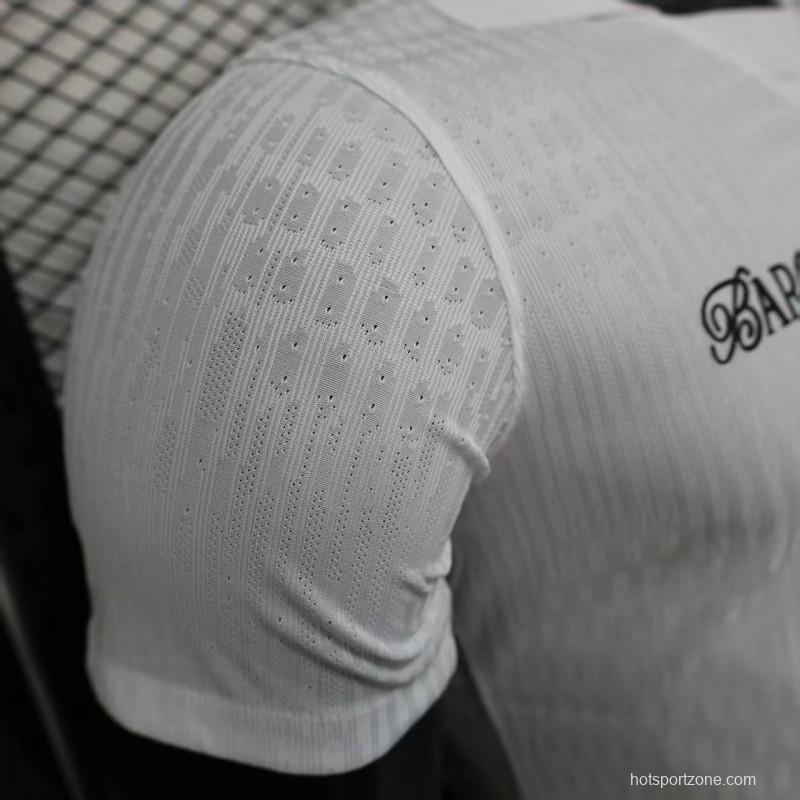 Player Version 25/26 FC Barcelona White Jersey With 304 Sponsor